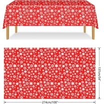 Luoshdecor Christmas Snowflake Tablecloth,54x108 in Winter Snowflake Wonderland Plastic Table Cover Cloth for Christmas Winter Holiday Party Supplies