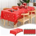 thumbnail image 1 of Luoshdecor Christmas Snowflakes Tablecloth,Disposable Merry Christmas Table Cloth,Winter Wonderland Table Cover for Xmas Home Wedding Party 54x 108 in, 1 of 7