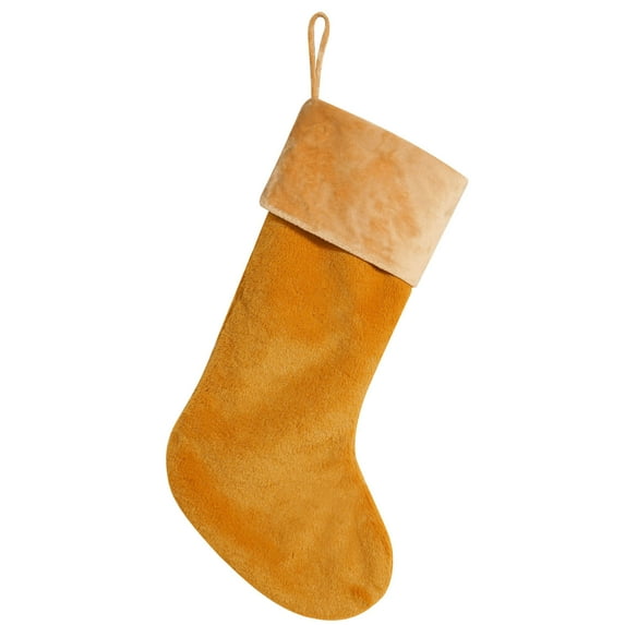 Luoshdecor Christmas Stocking 19.7in, Solid Color Xmas Stockings Decoration,Soft Velvet Plush Hanging Stocking for Holiday Family Party Fireplace Decoration