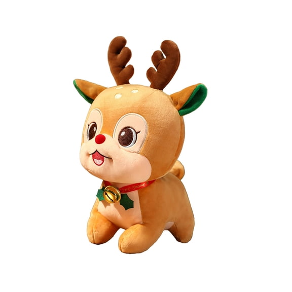 Luoshdecor Christmas Stuffed Plush Throw Pillow,6.3 in Cute Elk Toys Decorations,Soft Christmas Cotton Winter Plushies Gifts for Holiday Xmas Room Decor