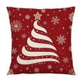 thumbnail image 1 of Luoshdecor Christmas Theme Pillow Cover, 18x18 in Red White Merry Christmas Throw Pillow Covers,Xmas Gift for Sofa, Bed,Home Decoration, 1 of 6