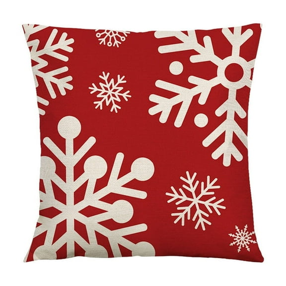 Luoshdecor Christmas Theme Pillow Cover, 18x18 in Red White Merry Christmas Throw Pillow Covers,Xmas Gift for Sofa, Bed,Home Decoration