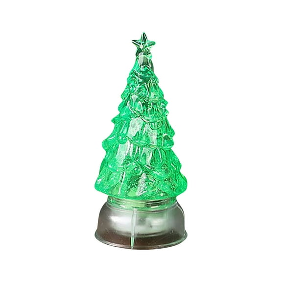 Luoshdecor Christmas Tree Flameless Candles,Battery Operated Clear Tree Shape Led Candle Xmas Gift for Home Table Decoration 5.1 in