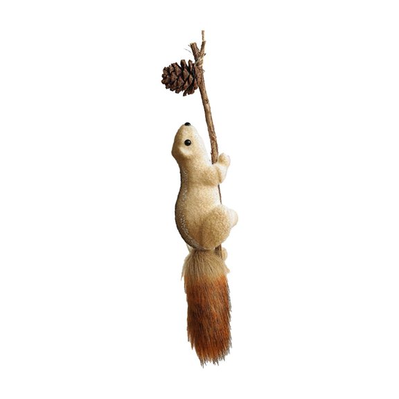Luoshdecor Christmas Tree Foam Squirrel Shaped Pendants,Faux Fur Tail,Rustic Squirrel Ornament for Xmas Tree, Home, Party