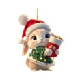 thumbnail image 1 of Luoshdecor Christmas Tree Ornament,Cute Rabbit Xmas Pendants Hanging Ornaments for Home Praty Decor 3.15 in, 1 of 4