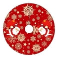 thumbnail image 1 of Luoshdecor Christmas Tree Skirt ,23.7in Red White Cloth Christmas Tree Mat with Cute Santa Claus Snowflakes for Rustic Xmas Holiday Party Decor, 1 of 7