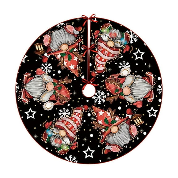 Luoshdecor Christmas Tree Skirt 36 Inch, Christmas Cute Gnomes Santa Winter Holiday Tree Mat Decoration