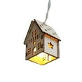 thumbnail image 1 of Luoshdecor Christmas Village Houses Light String,White Wooden Christmas Houses Figurines for Home Xmas Village Party Decor, 1 of 6