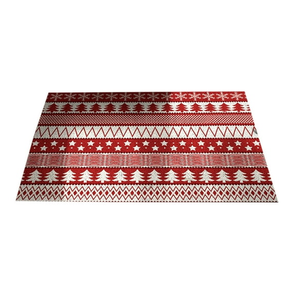 Luoshdecor Christmas Vintage Tablecloth,Boho Red White Weave Stripe Tablecover for Party, Holiday, Indoor Outdoor Xmas Party Table Decor 47x23.6 in