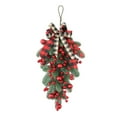 thumbnail image 1 of Luoshdecor Christmas Winter Swag ,Artificial Teardrop Swag Wreaths with Berry Plaid Bow,Pine Branch Teardrop Pendant for Front Door Indoor Wall Stairs Hanging Decor 23.6 in, 1 of 8