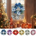 thumbnail image 1 of Luoshdecor Christmas Wreath Pine Wreath for Front Door,Christmas Ornaments with Bow Poinsettia Flowers Xmas Ball for Fireplace Xmas Home Decor 11.8 in, 1 of 7