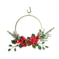 thumbnail image 1 of Luoshdecor Christmas Wreath with Taper Candle Holder,Pine Cones Berries Artificial Plant Hoop Wreath Winter Xmas Decorations for Front Door Window Fireplace, 1 of 6