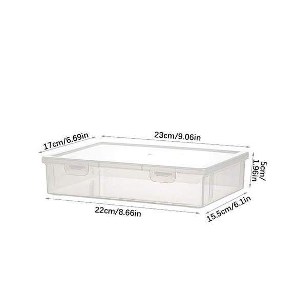 Luoshdecor Clear Plastic Storage Box with Flap Lid,Multipurpose Craft Organizers and Storage Box Art Supply Storage Box for Pencils Notebooks,10.6x7.3in