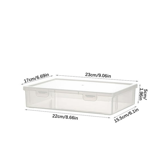 Luoshdecor Clear Plastic Storage Box with Flap Lid,Multipurpose Craft Organizers and Storage Box Art Supply Storage Box for Pencils Notebooks,10.6x7.3in
