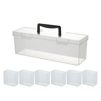 Luoshdecor Clear Seasoning Box, Plastic 6 Compartment Divided Spice Storage Pots Condiment Container Boxes, for Salt, Sugar, Cocoa