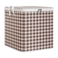 thumbnail image 1 of Luoshdecor Clothes Storage Bins with Lids,Double Zipper Checked Organizers Storage Containers with Reinforced Handle for Blanket,Clothes, Bed Sheets, 1 of 9