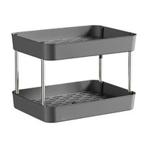 Luoshdecor Countertop Coffee Cup Organizer, 2 Tier Mug Shelf with Drain Tray,Cup Display Rack for Kitchen, Bathroom Countertop