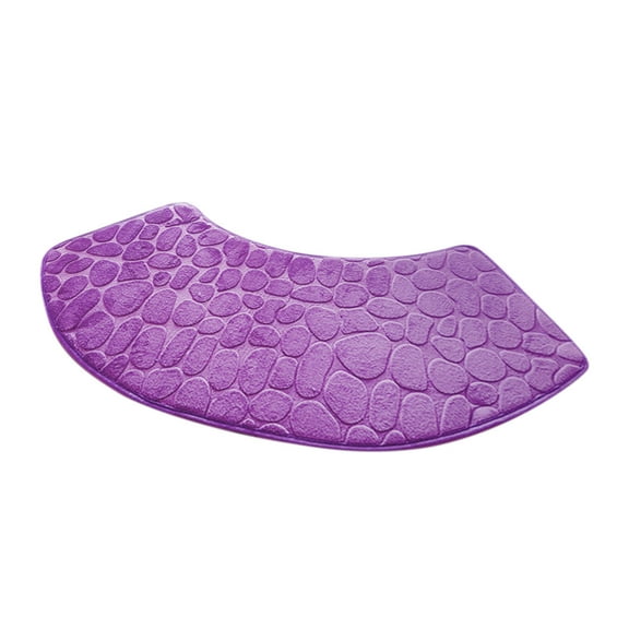 Luoshdecor Curved Memory Foam Bath Carpet Cobblestone Rugs, Non Slip Soft Absorbent Fanned Shower Mats，Washable Rug Corner Bath Tub Floor Carpet, for Bathtub Kitchen Bathroom