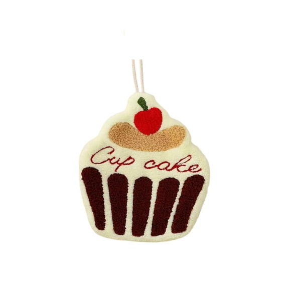 Luoshdecor Cute Cup Cake Hand Towel,Soft Coral Fleece Cake Dessert Kitchen Towels for Kitchen, Bathroom Gift