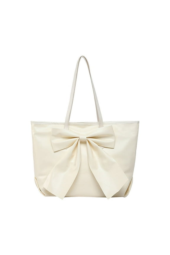 Cute Shoulder Bag with Bow for Women, Handbags Casual Medium Leather Tote Purse for Work,Travel
