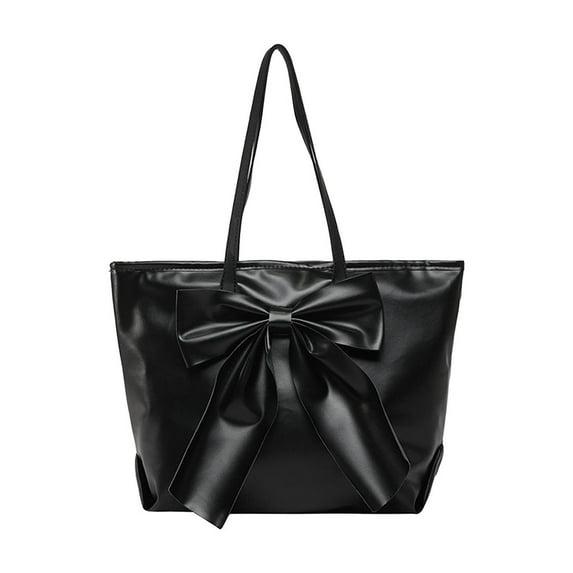 Luoshdecor Cute Shoulder Bag with Bow for Women, Handbags Casual Medium Leather Tote Purse for Work,Travel