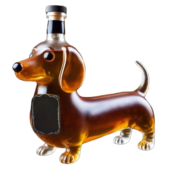 Luoshdecor Dachshund Dog Whiskey Bottle,Funny Red Wine Decanter For Whiskey Lovers Dog Lovers Bar Home Office Decor
