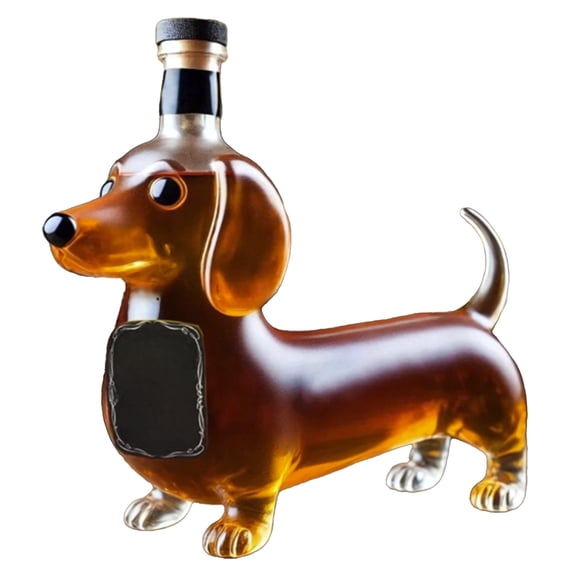 Luoshdecor Dachshund Dog Whiskey Bottle,Funny Red Wine Decanter For Whiskey Lovers Dog Lovers Bar Home Office Decor