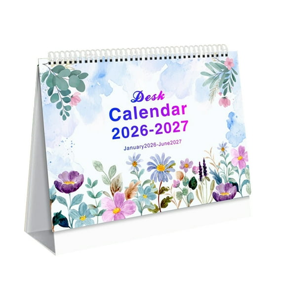 Luoshdecor Desk Calendar 2026-2027, Small Standing Flip Calendar, 8" x 8", Jan 2026 - Jun 2027, 18 Monthly Yearly Desktop Calendar, Thick Paper, for Planning and Organization