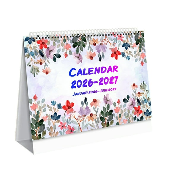 Luoshdecor Desk Calendar 2026-2027, Small Standing Flip Calendar, 8" x 8", Jan 2026 - Jun 2027, 18 Monthly Yearly Desktop Calendar, Thick Paper, for Planning and Organization