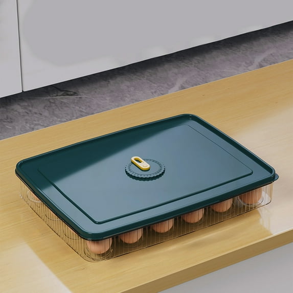 Luoshdecor Deviled Egg Containers With Lid, Egg Holder for Fridge Fits 24 Eggs ,Clear Stackable Plastic Egg Carton