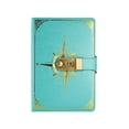 thumbnail image 1 of Luoshdecor Diary with Lock for Women, Vintage Personal Diary Notebook ,Compass Embossed Cover，A5 Size,Mint Green, 1 of 6
