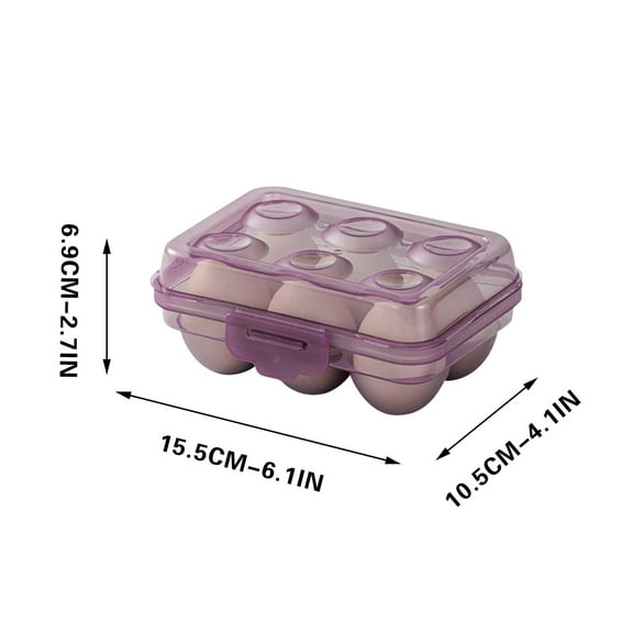 Luoshdecor Egg Storage Box Refrigerator Portable Egg Tray with Lid, Stackable Egg Storage with Safety Buckle for Camping Picnic (Clear)