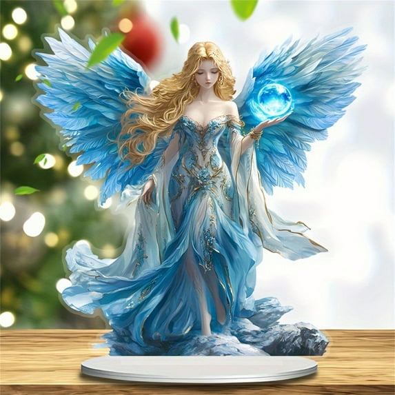 Luoshdecor Fairy Desktop Standee,Acrylic Art Butterfly Angel Tabletop Ornament for Home Office Desk Party Decor