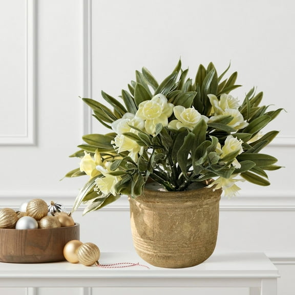 Luoshdecor Fake Green Plant in Pot ,Artificial Plants Tabletop Decoration for Home Office Table Tray