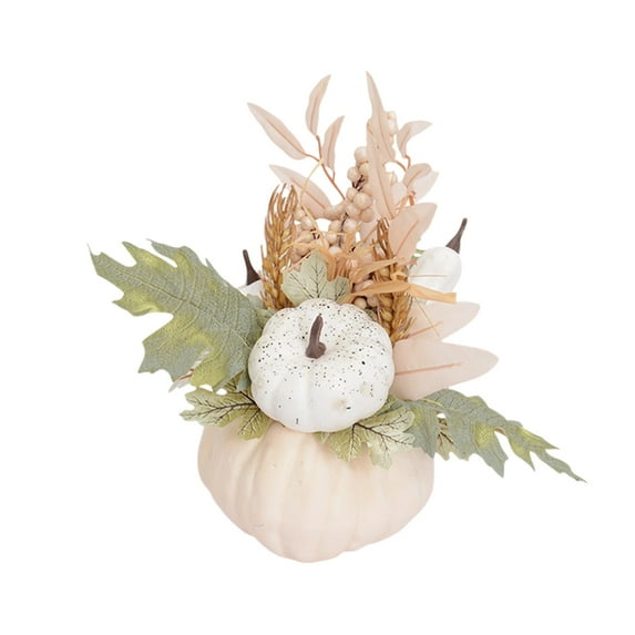 Luoshdecor Fall Pumpkin Decoration for Table Centerpiece, Leaves and Berries Fall Pumpkin Decoration for Thanksgiving and Home Decor