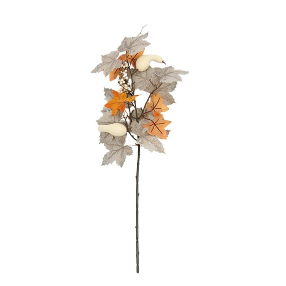 Luoshdecor Fall Stems Artificial Pumpkin Maple Leaves Branches ,Autumn Floral Picks Stem for Garden Thanksgiving Home Decor