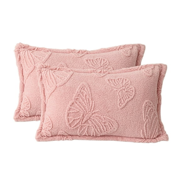 Luoshdecor Flannel Butterfly Throw Pillow Covers Rectangle Set of 2 ,Super Soft Fluffy Lightweight Couch Cushion Case for Sofa ,Bed ,and Home Decor 29.1" x 19"