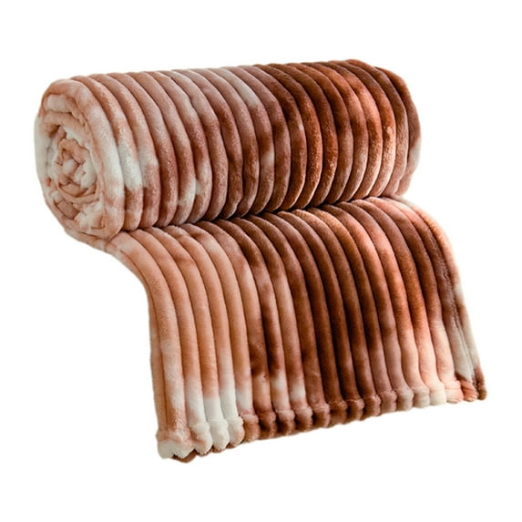 Luoshdecor Flannel Tufted Throw Blanket 90x79 in,Silky Flannel 3D Ribbed Jacquard Lightweight Bed Blanket for All Season Use