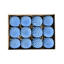 Luoshdecor Flocked Ornaments for Christmas Tree Decorations,12 Pcs Shatterproof Velvet Ball Ornament for Xmas Holiday Decor