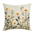 thumbnail image 1 of Luoshdecor Floral Embroidered Throw Pillow Covers，18x18in,Boho Spring Cozy Flower Pillowcase for Living Room Couch Sofa Bed, 1 of 6