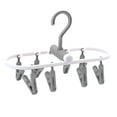 thumbnail image 1 of Luoshdecor Folding Clothes Drying Hanger with 8 Clips, Plastic Portable Socks Hangers for Home, Travel, Camping, College, 1 of 6