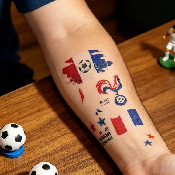 Luoshdecor France Flag Tattoos,Waterproof National Flag Removable Face Stickers for Men Women Soccer Party Favors