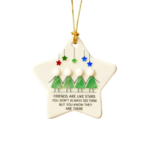 Luoshdecor Friendship Ornament for Christmas Tree,Plastic Christmas Ornaments Friend Gifts for Family Friends