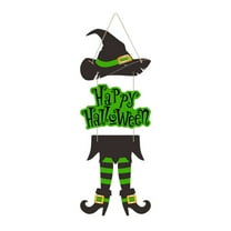 Luoshdecor Front Door Witch Theme Hanging Decor , Hallowee Witch Legs and Scary Witch Hat Hanging Sign Wall Decor for Room Party Indoor Home Decor