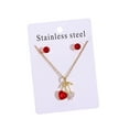 thumbnail image 1 of Luoshdecor Fruit Necklace Earrings Set,Crystal Charm Jewelry Gift for Women Valentine's Day,Wedding, 1 of 7