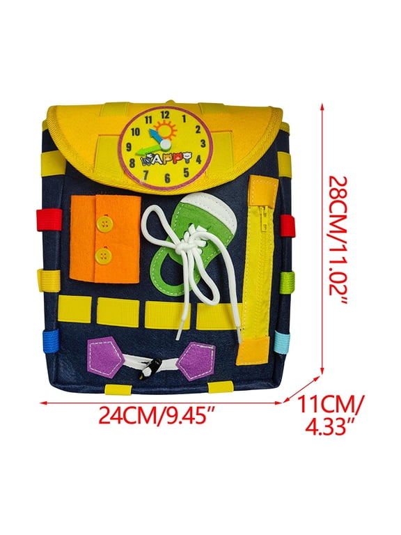 Fun Small Size Backpack for Learning Activity Toys,Clock,Number Pattarn Backpack for Backing to College,and Making Friends