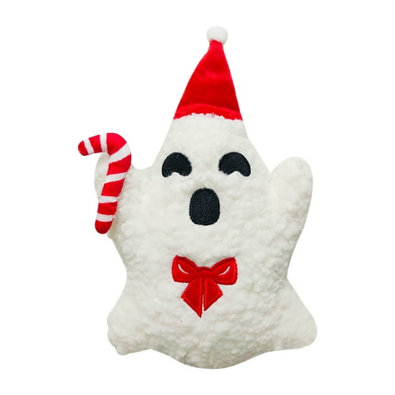 Luoshdecor Ghost Shape Pillow,7.87in White Plush Xmas Decorative Pillow Cushion for Home Bed Sofa Party Decoration