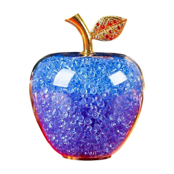 Luoshdecor Glass Apple Paperweight Figurine Decoration,Tabletop Crystal Table Fruits Statue Ornament,Xmas Gift for Home Centerpiece Gift 3.9 in