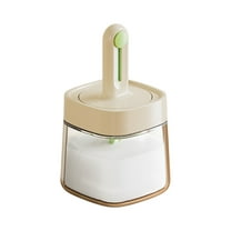 Luoshdecor Glass Salt Container,350ml Spice Jars with Adjustable Spoons, Kitchen Countertop Canisters for Salt, Sugar,Spice