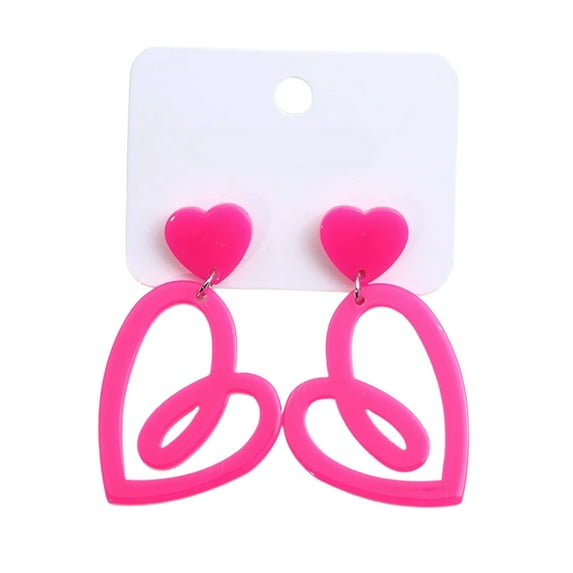 Luoshdecor Glitter Heart Earrings,Heart Love Drop Earrings Holiday Gifts for Women Valentine's Day